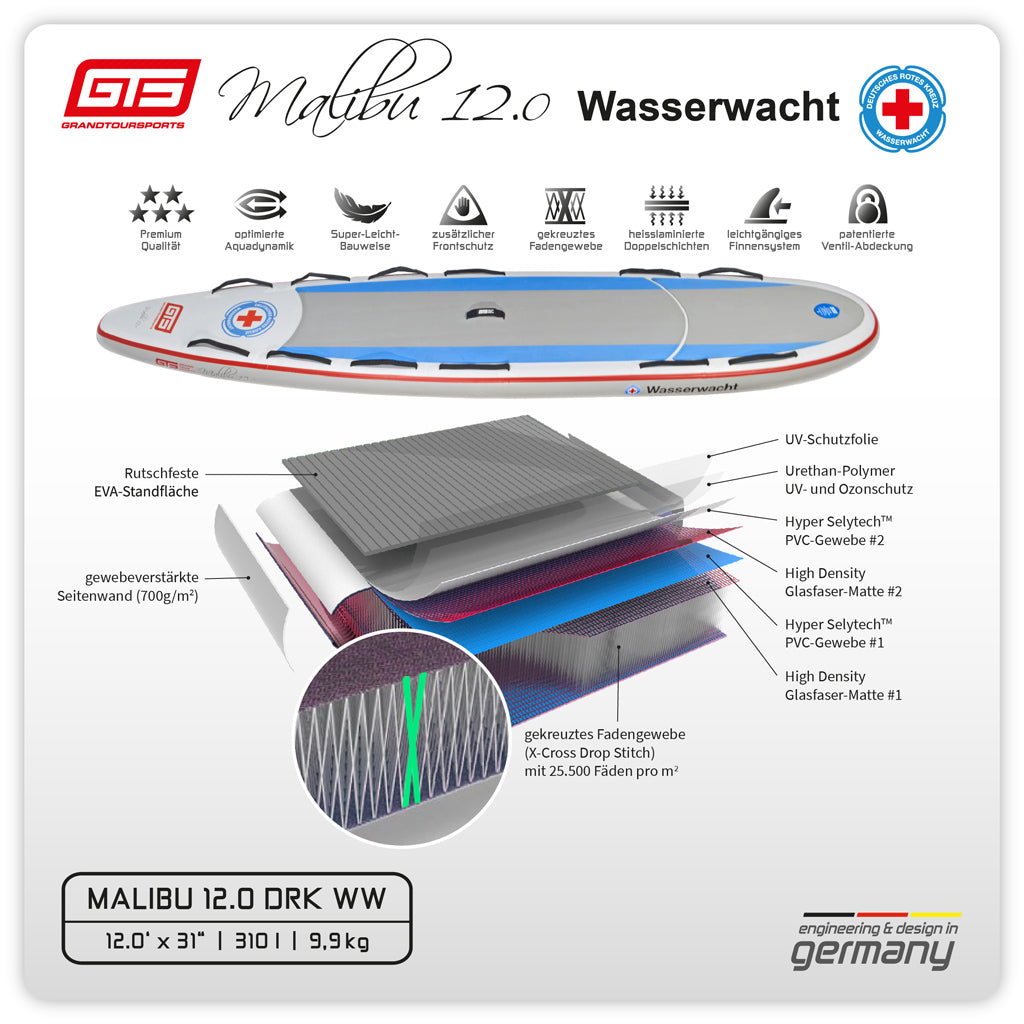 GTS MALIBU 12.0 DRK WATER WATCH inclusive Paddel