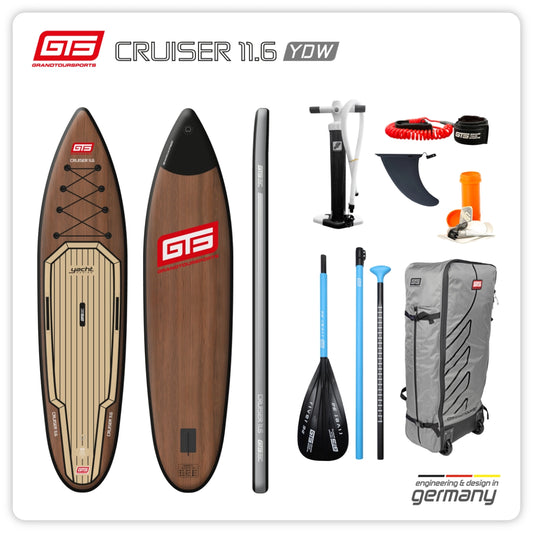 GTS Premium Touring SUP – Cruiser 11.6 Yacht Design (PBC) with paddle