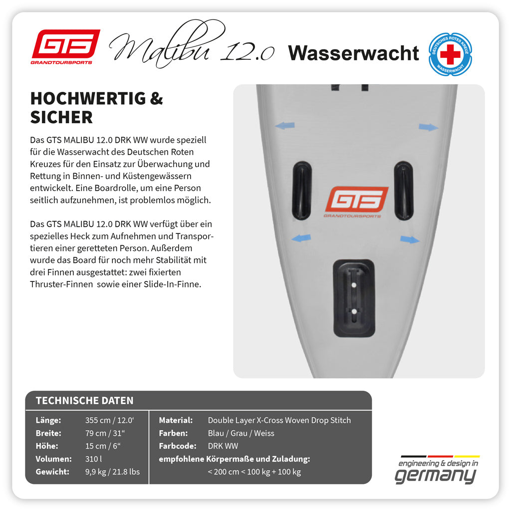 GTS MALIBU 12.0 DRK WATER WATCH inclusive Paddel