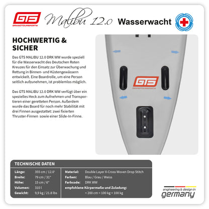 GTS MALIBU 12.0 DRK WATER WATCH inclusive Paddel