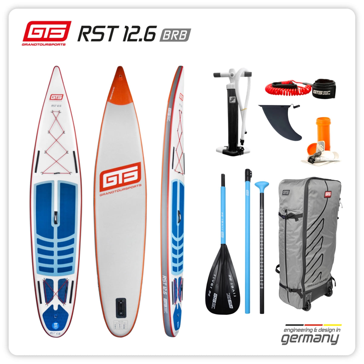 Premium Touring SUP "RST  12.6 x 29.5“ BRB mit Paddel