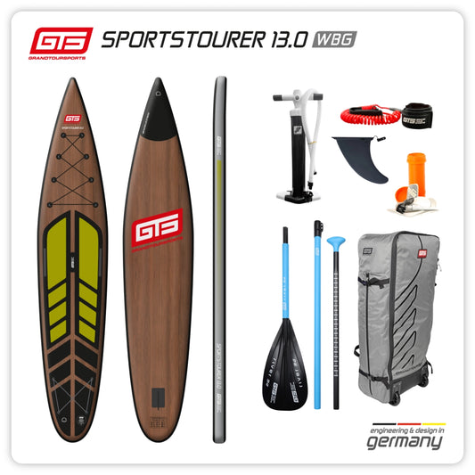 GTS Premium Touring SUP – Sportstourer 13.0 Wood Design with paddle