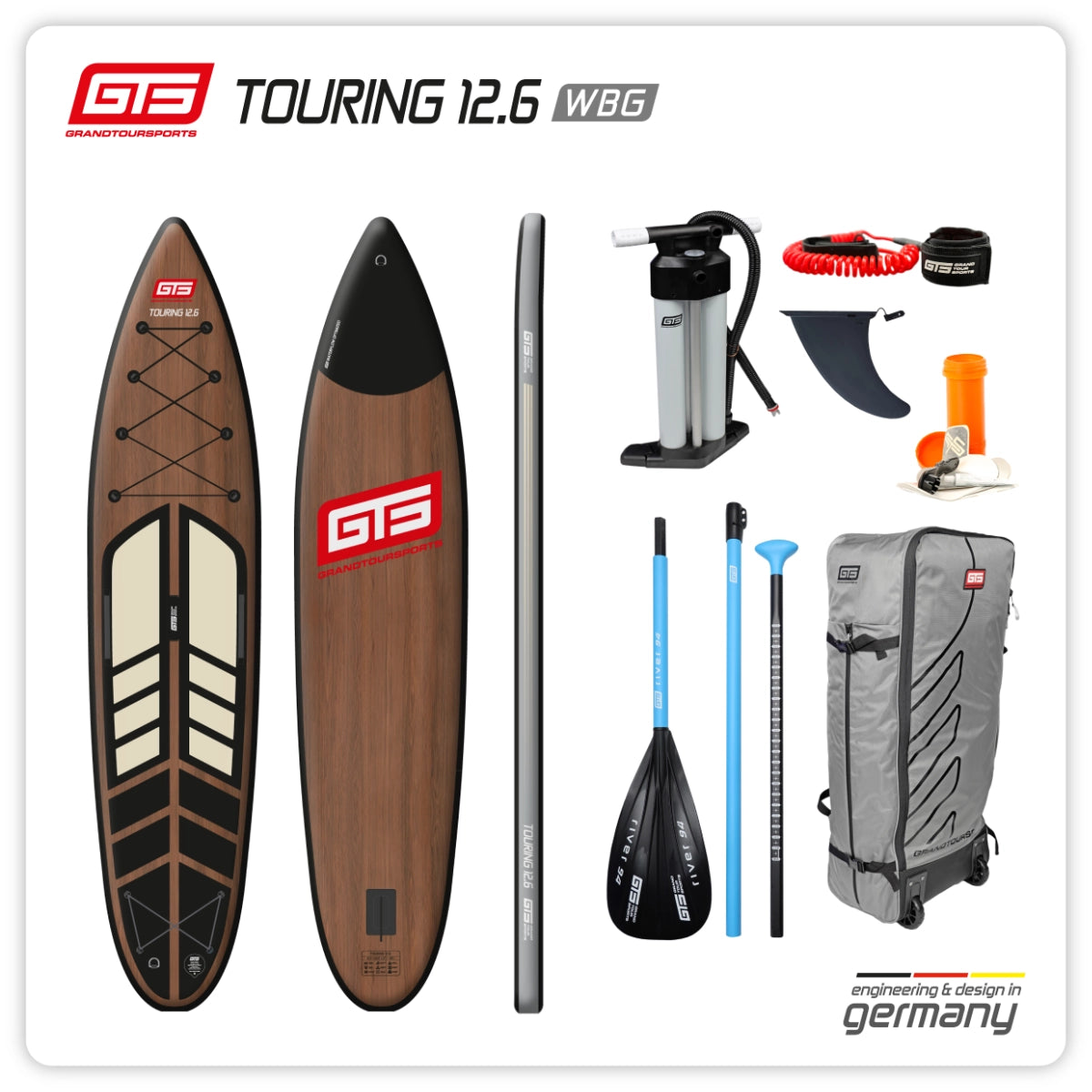 Premium Touring SUP 12.6 Wood Design mit Paddel