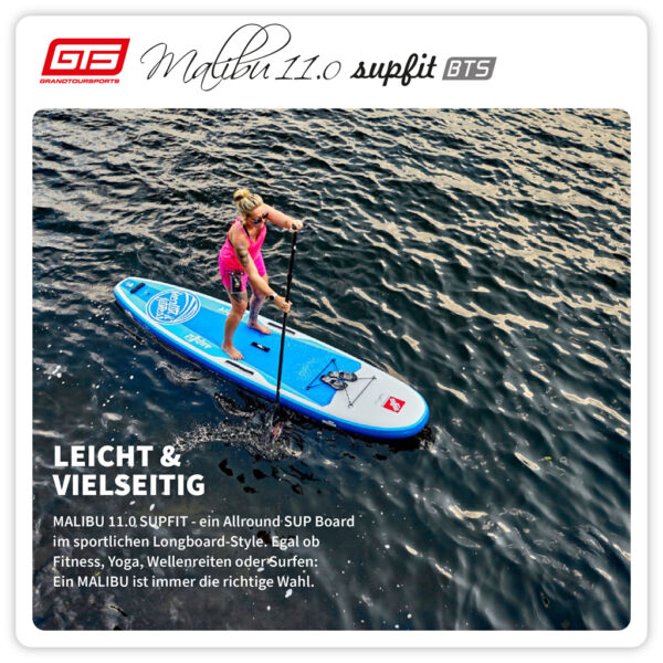 Allround StandUp Paddle Board im sportlichen Longboard-Style schmales Heck dadurch perfekt für die Welle geeignet leicht und kompakt Reisegröße Leicht und Vielseitig