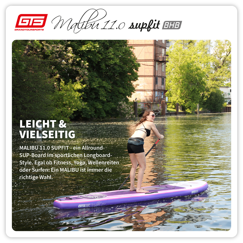 Allround StandUp Paddle Board im sportlichen Longboard-Style schmales Heck dadurch perfekt für die Welle geeignet leicht und kompakt Reisegröße Leicht und Vielseitig