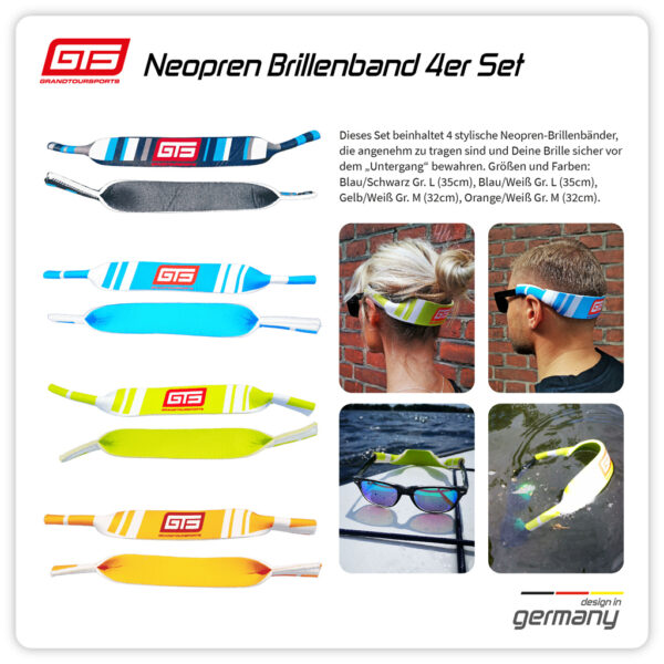 GTS Neopren Brillenband SET 4 Stück