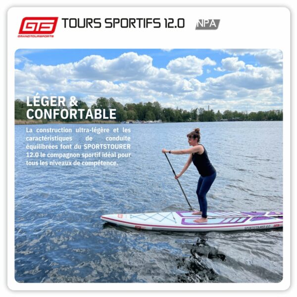 SPORTSTOURER 12.0 BHB planche sans sac avec pagaie en carbone NARROW 85 UD – Image 6